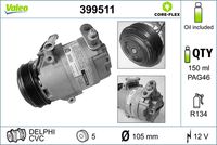 VALEO 399511 - Compresor, aire acondicionado - VALEO CORE-FLEX