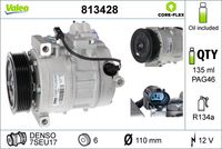 VALEO 813428 - Compresor, aire acondicionado - VALEO CORE-FLEX