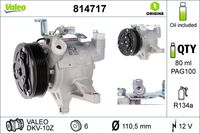 VALEO 814717 - Compresor, aire acondicionado - VALEO ORIGINS NEW OE TECHNOLOGY