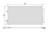 VALEO 822638 - Artículo complementario / información complementaria 2: con secador<br>Longitud de red [mm]: 692<br>Ancho de red [mm]: 355<br>Profundidad de red [mm]: 12<br>Ø entrada [mm]: 15,5<br>Ø salida [mm]: 10,2<br>Artículo complementario / información complementaria 2: con junta tórica<br>