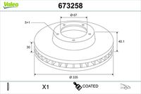 VALEO 672816 - Disco de freno - COATED