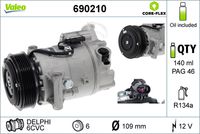 VALEO 690210 - Compresor, aire acondicionado - VALEO CORE-FLEX