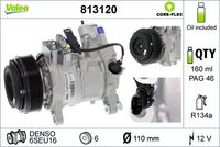 VALEO 813120 - Compresor, aire acondicionado - VALEO CORE-FLEX