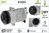 VALEO 813251 - Compresor, aire acondicionado - VALEO CORE-FLEX