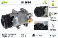 VALEO 813616 - Compresor, aire acondicionado - VALEO RE-GEN REMANUFACTURED