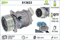 VALEO 813623 - Compresor, aire acondicionado - VALEO RE-GEN REMANUFACTURED