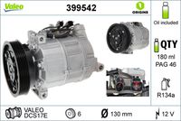 VALEO 399542 - Compresor, aire acondicionado - VALEO CORE-FLEX