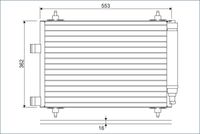 VALEO 817526 - año construcción hasta: 06/2004<br>Código de motor: DW10ATED<br>para número de OPR hasta: 10071<br>Ancho de red [mm]: 540<br>Longitud de red [mm]: 358<br>Profundidad de red [mm]: 16<br>Material: Aluminio<br>Artículo complementario / información complementaria 2: con secador<br>Peso [kg]: 3,87<br>