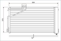 VALEO 817848 - año construcción desde: 05/2006<br>año construcción hasta: 06/2009<br>Código de motor: 113.987<br>Ancho de red [mm]: 608<br>Longitud de red [mm]: 377<br>Profundidad de red [mm]: 17<br>Material: Aluminio<br>Artículo complementario / información complementaria 2: con secador<br>Ø entrada [mm]: 14<br>Ø salida [mm]: 14<br>Peso [kg]: 3,7<br>