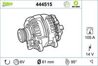 VALEO 444515 - Alternador - VALEO RE-GEN REMANUFACTURED