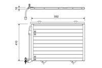 VALEO 817562 - Número de fabricación: CCS-ME-015<br>Artículo complementario / información complementaria 2: sin secador<br>Material: Aluminio<br>Longitud de red [mm]: 595<br>Ancho de red [mm]: 410<br>Profundidad de red [mm]: 16<br>Agente frigorífico: R 134 a<br>