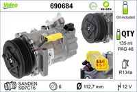 VALEO 690684 - Compresor, aire acondicionado - VALEO RE-GEN REMANUFACTURED