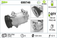 VALEO 699746 - Compresor, aire acondicionado - VALEO RE-GEN REMANUFACTURED