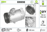 VALEO 699898 - Compresor, aire acondicionado - VALEO RE-GEN REMANUFACTURED