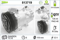 VALEO 813719 - Compresor, aire acondicionado - VALEO RE-GEN REMANUFACTURED