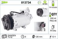 VALEO 813734 - Compresor, aire acondicionado - VALEO RE-GEN REMANUFACTURED