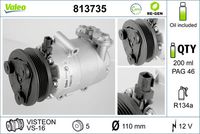 VALEO 813735 - Compresor, aire acondicionado - VALEO RE-GEN REMANUFACTURED