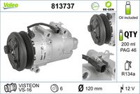 VALEO 813737 - Compresor, aire acondicionado - VALEO RE-GEN REMANUFACTURED