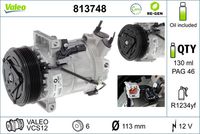 VALEO 813748 - Compresor, aire acondicionado - VALEO RE-GEN REMANUFACTURED