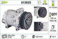 VALEO 813825 - Compresor, aire acondicionado - VALEO RE-GEN REMANUFACTURED