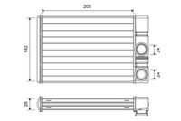 VALEO 811513 - Equipamiento de vehículo: para vehículos sin calefacción auxiliar eléctrica<br>Artículo complementario / información complementaria 2: sin conducto<br>Longitud de red [mm]: 207<br>Ancho de red [mm]: 143<br>Profundidad de red [mm]: 26<br>Artículo complementario / información complementaria 2: con piezas de montaje<br>Tipo radiador: Aletas refrigeración soldadas<br>