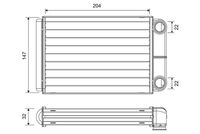 VALEO 811516 - Equipamiento de vehículo: para vehículos sin calefacción auxiliar eléctrica<br>Artículo complementario / información complementaria 2: sin conducto<br>Longitud de red [mm]: 203<br>Ancho de red [mm]: 154<br>Profundidad de red [mm]: 32<br>Artículo complementario/Información complementaria: con material de montaje añadido<br>Tipo radiador: Aletas refrigeración soldadas<br>