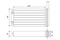 VALEO 812058 - Material: Aluminio<br>Longitud de red [mm]: 250<br>Ancho de red [mm]: 140<br>Profundidad de red [mm]: 42<br>Tipo radiador: Aletas refrigeración unidas mecánicamente<br>