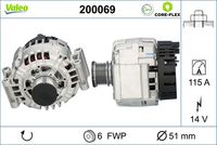 VALEO 200069 - Alternador - VALEO CORE-FLEX