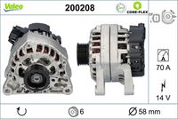 VALEO 200208 - Alternador - VALEO CORE-FLEX