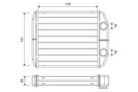 VALEO 715345 - Equipamiento de vehículo: para vehículos sin calefacción auxiliar eléctrica<br>Restricción de fabricante: DENSO<br>Artículo complementario / información complementaria 2: sin conducto<br>Longitud de red [mm]: 151<br>Ancho de red [mm]: 170<br>Profundidad de red [mm]: 26<br>Artículo complementario / información complementaria 2: con piezas de montaje<br>