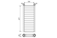 NRF 54422 - Equipamiento de vehículo: para vehículos sin calefacción auxiliar eléctrica<br>Material aletas refrigeradoras: Aluminio<br>Profundidad de red [mm]: 26<br>Longitud de red [mm]: 104<br>Ancho de red [mm]: 279<br>Tipo radiador: Aletas refrigeración soldadas<br>Artículo complementario/Información complementaria: sin tubería<br>Material depósitos de agua (radiador): Aluminio<br>