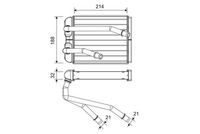 VALEO 811524 - Código de motor: CXEB<br>Longitud de red [mm]: 210<br>Ancho de red [mm]: 188<br>Profundidad de red [mm]: 26<br>Vehículo con dirección a la izquierda / derecha: para vehic. dirección izquierda<br>Artículo complementario/Información complementaria: con junta<br>Peso [kg]: 0,735<br>