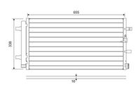 VALEO 814370 - Ø salida [mm]: 15<br>Profundidad de red [mm]: 16<br>Ø entrada [mm]: 18<br>Ancho de red [mm]: 325<br>Longitud de red [mm]: 635<br>Restricción de fabricante: Behr<br>Restricción de fabricante: PrascoSelection<br>Material: Aluminio<br>Artículo complementario / información complementaria 2: con secador<br>Agente frigorífico: R 134 a<br>