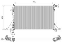 VALEO 701953 - Calefacción / Refrigeración: radiador adicional<br>Material: Aluminio<br>Longitud de red [mm]: 1135<br>Ancho de red [mm]: 710<br>Profundidad de red [mm]: 26<br>Tipo radiador: Aletas refrigeración soldadas<br>