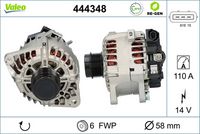 VALEO 444348 - Alternador - VALEO RE-GEN REMANUFACTURED