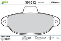 VAICO V240537 - año construcción desde: 01/1997<br>Ancho [mm]: 114,8<br>Altura [mm]: 55,5<br>Sistema de frenos: BENDIX<br>Espesor [mm]: 16,2<br>Contacto avisador de desgaste: excl. contacto de avisador de desgaste<br>Lado de montaje: Eje delantero<br>Peso [kg]: 1,082<br>