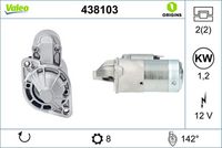 VALEO 438103 - Motor de arranque - VALEO ORIGINS NEW OE TECHNOLOGY