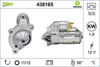 VALEO 438165 - Motor de arranque - VALEO ORIGINS NEW OE TECHNOLOGY