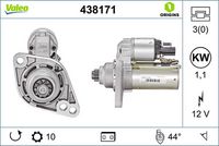 VALEO 438171 - Motor de arranque - VALEO ORIGINS NEW OE TECHNOLOGY