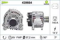 VALEO 439664 - Alternador - VALEO ORIGINS NEW OE TECHNOLOGY