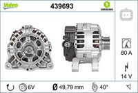 VALEO 439693 - Alternador - VALEO ORIGINS NEW OE TECHNOLOGY