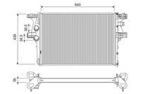 NRF 58430 - Clase de caja de cambios: Caja de cambios manual<br>Material aletas refrigeradoras: Aluminio<br>Profundidad de red [mm]: 32<br>Longitud de red [mm]: 640<br>Ancho de red [mm]: 442<br>Ø entrada [mm]: 38,5<br>Ø salida [mm]: 38,5<br>Tipo radiador: Aletas refrigeración soldadas<br>Artículo complementario / información complementaria 2: sin depósito de compensación<br>Artículo complementario / información complementaria 2: sin bastidor<br>Artículo complementario/Información complementaria: sin junta<br>Material depósitos de agua (radiador): Plástico<br>