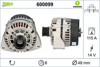 VALEO 600099 - Alternador - VALEO ORIGINS NEW OE TECHNOLOGY