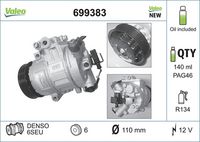 VALEO 699383 - Compresor, aire acondicionado - VALEO CORE-FLEX