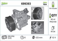 VALEO 699393 - Compresor, aire acondicionado - VALEO ORIGINS NEW OE TECHNOLOGY