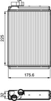 VALEO 811507 - Longitud de red [mm]: 224<br>Ancho de red [mm]: 179<br>Profundidad de red [mm]: 32<br>Número de fabricación: CNG-AU-010<br>Artículo complementario / información complementaria 2: sin conducto<br>Material depósitos de agua (radiador): Aluminio<br>Material aletas refrigeradoras: Aluminio<br>Tipo radiador: Aletas refrigeración soldadas<br>