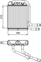 VALEO 811524 - Código de motor: CXEB<br>Longitud de red [mm]: 210<br>Ancho de red [mm]: 188<br>Profundidad de red [mm]: 26<br>Vehículo con dirección a la izquierda / derecha: para vehic. dirección izquierda<br>Artículo complementario/Información complementaria: con junta<br>Peso [kg]: 0,735<br>