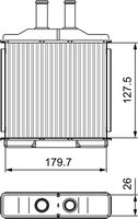 VALEO 811541 - Material: Aluminio<br>Longitud de red [mm]: 168<br>Ancho de red [mm]: 177<br>Profundidad de red [mm]: 26<br>Artículo complementario/Información complementaria: con material de montaje/fijación<br>Tipo radiador: Aletas refrigeración soldadas<br>