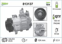 VALEO 813137 - Compresor, aire acondicionado - VALEO ORIGINS NEW OE TECHNOLOGY