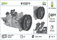 VALEO 813271 - Compresor, aire acondicionado - VALEO ORIGINS NEW OE TECHNOLOGY